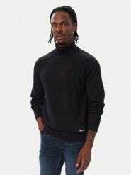 Karl Lagerfeld Jeans Golf B3M18001 Czarny Regular Fit. Czarne golfy Karl Lagerfeld Jeans, m, bez wzorów, z bawełny, bez kołnierzyka, bez ramiączek. Za 529.99 zł.