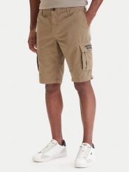 Aeronautica Militare Szorty materiałowe 261BE0066UCT01122 Beżowy Regular Fit. Brązowe krótkie spodenki sportowe Aeronautica Militare, m, bez wzorów, z bawełny. Za 569.99 zł.