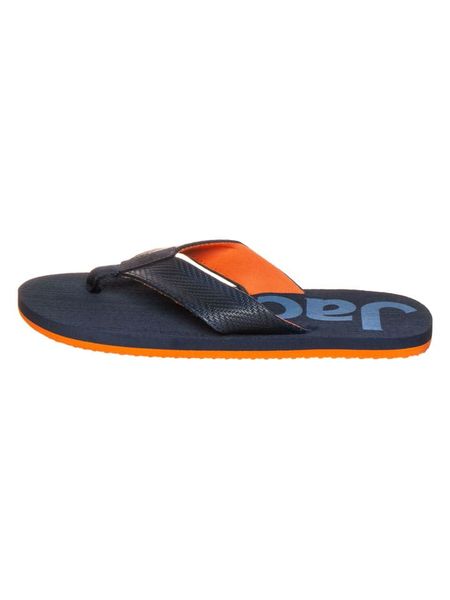 Jack Wolfskin Japonki "Eezy" w kolorze granatowo-pomarańczowym rozmiar: 39,5. Niebieskie japonki Jack Wolfskin, bez wzorów. Za 78.66 zł.
