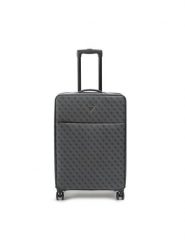 Guess Walizka duża Vezzola Travel TMVZLS P3302 Czarne rodowanie. Czarne walizki Guess, z aplikacjami, z tworzywa sztucznego, duże. Za 999.99 zł.