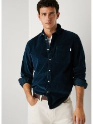 Pepe Jeans Koszula sztruksowa "Clayton" w kolorze granatowym rozmiar: S. Niebieskie koszule Pepe Jeans, s, bez wzorów, z jeansu, bez kołnierzyka, bez ramiączek. Za 208.99 zł.