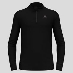 Bluza termiczna Odlo Merino 260 BL Top Turtle Neck LS Half Zip. Czarne bielizna termoaktywna ODLO, bez wzorów, z wełny, bez ramiączek, trekkingowe. Za 440.99 zł.
