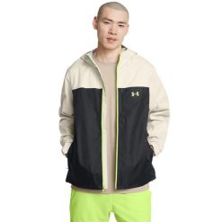 Męska kurtka Cloudstrike wodoodporna (Biała). Białe kurtki Under Armour, m, bez wzorów, z materiału, z kapturem. Za 517.70 zł.