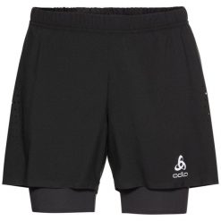 Spodnie techniczne męskie Odlo 2w1 Shorts Zeroweight 5 INCH. Czarne szorty ODLO, m, bez wzorów, sportowe. Za 268.45 zł.