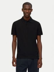 Selected Homme Polo 16095851 Czarny Slim Fit. Czarne koszulki polo Selected Homme, m, bez wzorów, z bawełny, bez kołnierzyka, bez ramiączek. Za 109.99 zł.