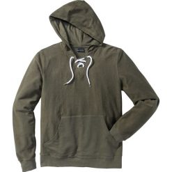 Bluza z kapturem Slim Fit bonprix ciemnooliwkowy. Bluzy z kapturem marki bonprix, l, z kapturem. Za 69.99 zł.
