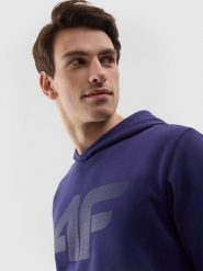 4F Bluza dresowa nierozpinana z kapturem męska - granatowa 3XL. Niebieskie bluzy z kapturem 4F, m, bez wzorów, z bawełny, z kapturem. W wyprzedaży za 89.99 zł.
