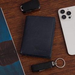 Męski portfel skórzany klasyczny duży pionowy granatowy skóra nat Beltimore K48. Niebieskie portfele bez wzorów, ze skóry. Za 45.00 zł.