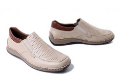 RIEKER 05293-60 beige, półbuty męskie. Brązowe eleganckie półbuty Rieker, bez wzorów, bez obcasa, bez zapięcia. Za 295.92 zł.