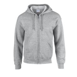 Bluza Z Kapturem Dla Dorosłych Unisex Heavy Blend Full Zip. Szare bluzy GILDAN, m, bez wzorów, z kapturem. Za 122.99 zł.