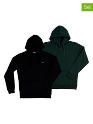 The Time of Bocha Bluzy (2 szt.) w kolorze czarno-ciemnozielonym rozmiar: M. Czarne swetry nierozpinane The Time of Bocha, m, bez wzorów, z bawełny, bez kołnierzyka, bez ramiączek. Za 217.99 zł.