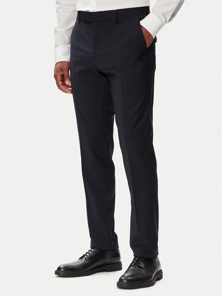 BOSS Spodnie garniturowe H-George-263 50567486 Granatowy Slim Fit. Niebieskie eleganckie spodnie Boss, m, z wełny. Za 799.99 zł.