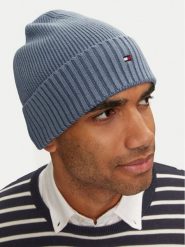 Tommy Hilfiger Czapka Flag AM0AM12796 Niebieski. Niebieskie czapki zimowe Tommy Hilfiger, bez wzorów, z bawełny. Za 159.99 zł.
