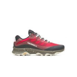 Buty turystyczne męskie Merrell Moab Speed. Czerwone buty turystyczne Merrell, bez wzorów, bez zapięcia. Za 349.99 zł.