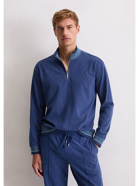 Marc O´Polo Bluza w kolorze niebieskim rozmiar: XL. Niebieskie bluzy xl, bez wzorów, z bawełny, bez kaptura. Za 153.71 zł.