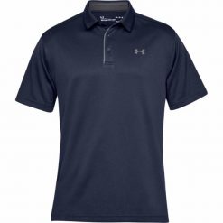 Polo Under Armour Tech. Niebieskie koszulki polo Under Armour, m, bez wzorów, bez kołnierzyka, bez ramiączek, na golfa. Za 222.00 zł.