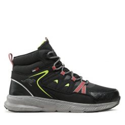 Trekkingi KangaRoos. Czarne botki sznurowane Kangaroos, bez wzorów, bez obcasa, bez zapięcia. Za 239.99 zł.