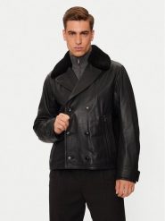 Boss Kurtka skórzana H-Mackinley 50524895 Czarny Regular Fit. Czarne kurtki Boss, m, bez wzorów, ze skóry, bez kaptura. Za 2,459.00 zł.