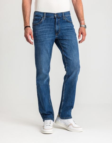Męskie Spodnie Jeansowe Mustang Style Tramper Straight Denim Blue 1017121 5000 782, W38 L34. Niebieskie spodnie materiałowe Mustang, na co dzień, l, bez wzorów, z bawełny, klasyczne. Za 219.99 zł.