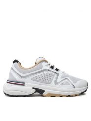 Tommy Hilfiger Sneakersy M Runner Tech Knit FM0FM05109 Biały. Białe buty sportowe casual Tommy Hilfiger, bez wzorów, z materiału, bez zapięcia. Za 409.99 zł.