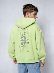Bluza hoodie z nadrukiem - zielony. Zielone bluzy bez kaptura Sinsay, l, bez wzorów, bez kaptura. W wyprzedaży za 29.99 zł.
