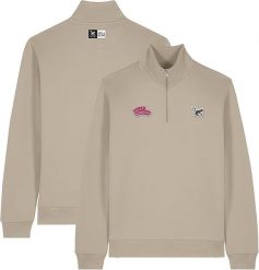Bluza z zamkiem 1/4 – Polo – Organiczna – Dla dorosłych (Beżowa). Brązowe bluzy z kapturem SURF MONKEY, xl, z aplikacjami, z bawełny, bez kaptura. Za 349.95 zł.