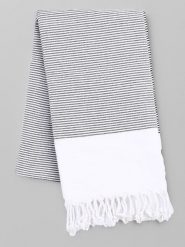 Samimi Chusta hammam "Gelinteli" w kolorze czarno-białym - 180 x 100 cm rozmiar: onesize. Białe szaliki Samimi, bez wzorów, z bawełny. Za 52.99 zł.