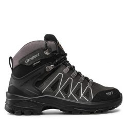 Trekkingi Grisport. Szare botki sznurowane Grisport, bez wzorów, bez obcasa, bez zapięcia. Za 309.99 zł.