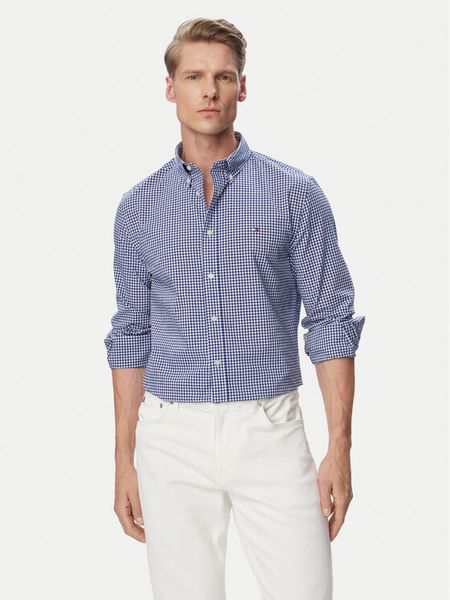 Tommy Hilfiger Koszula Gingham MW0MW43319 Niebieski Regular Fit. Niebieskie koszule Tommy Hilfiger, m, bez wzorów, z bawełny, bez kołnierzyka, bez ramiączek. Za 329.99 zł.