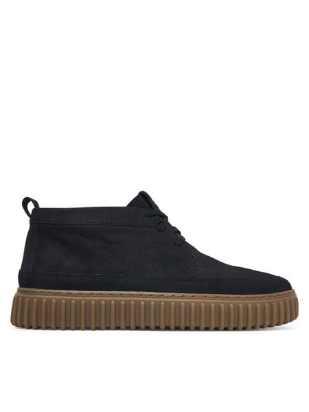 Clarks Trzewiki Torhill Lacehi 26328005 Czarny. Czarne botki sznurowane Clarks, bez wzorów, ze skóry, bez obcasa, bez zapięcia. Za 519.99 zł.
