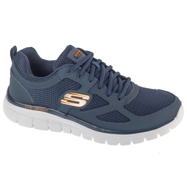 Buty sportowe Sneakersy męskie, Burns-Agoura. Niebieskie buty sportowe casual Skechers, bez wzorów, bez zapięcia. Za 229.99 zł.