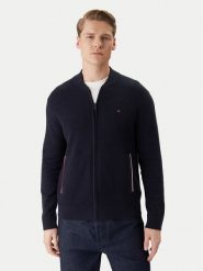 Tommy Hilfiger Kardigan MW0MW41543 Granatowy Regular Fit. Niebieskie swetry rozpinane Tommy Hilfiger, m, bez wzorów, z bawełny, bez kołnierzyka, bez ramiączek. Za 749.99 zł.