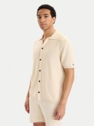 Tommy Hilfiger Koszula MW0MW42796 Kremowy Regular Fit. Białe koszule Tommy Hilfiger, l, bez wzorów, z bawełny, bez kołnierzyka, bez ramiączek. Za 649.99 zł.
