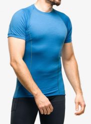 Koszulka techniczna męska Sensor Merino Active Tee S/S. Niebieskie bielizna termoaktywna Sensor, na zimę, m, bez wzorów, z materiału, bez ramiączek, trekkingowe. Za 307.99 zł.