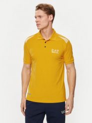 EA7 Emporio Armani Polo 3DPF51 PJULZ 1680 Żółty Regular Fit. Żółte koszulki polo EA7 Emporio Armani, m, bez wzorów, z bawełny, bez kołnierzyka, bez ramiączek. Za 279.99 zł.