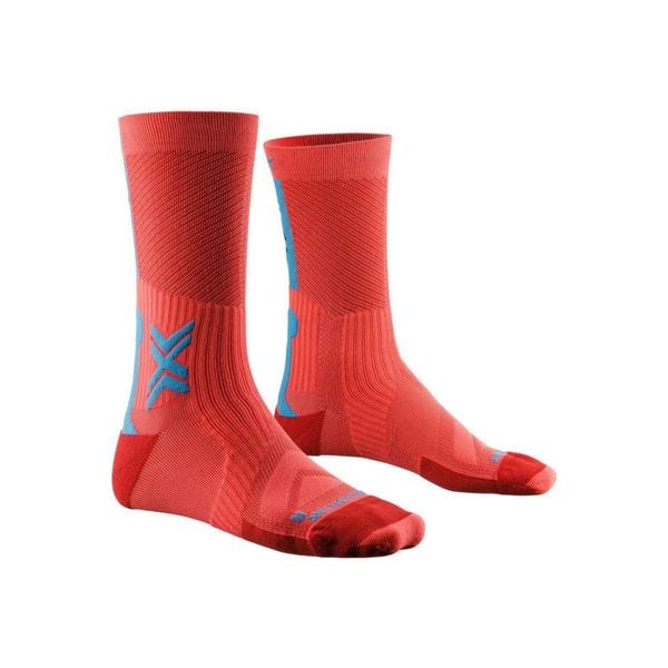 Skarpety rowerowe męskie Bike Perform Crew. Czerwone skarpety X-Socks, bez wzorów. W wyprzedaży za 78.00 zł.