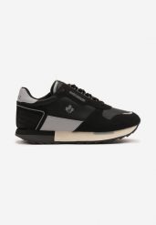 Czarne Buty Sportowe Sneakersy z Ozdobnymi Wstawkami Vevilira. Czarne buty sportowe casual Born2be, bez wzorów, z jeansu, bez zapięcia. W wyprzedaży za 103.99 zł.
