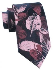 Krawat Męski - Chattier - Odcienie Różów, Wzór w Liście. Czerwone krawaty i muchy Chattier, bez wzorów, z tkaniny. Za 49.00 zł.