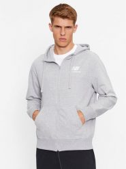 New Balance Bluza Essentials Stacked Logo French Terry Jacket MJ31536 Szary Regular Fit. Szare bluzy New Balance, m, bez wzorów, z bawełny, bez kaptura. Za 229.99 zł.