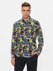 Hugo Koszula Ermo 50520083 Czarny Slim Fit. Czarne koszule Hugo, l, bez wzorów, z wiskozy, bez kołnierzyka, bez ramiączek. Za 309.99 zł.