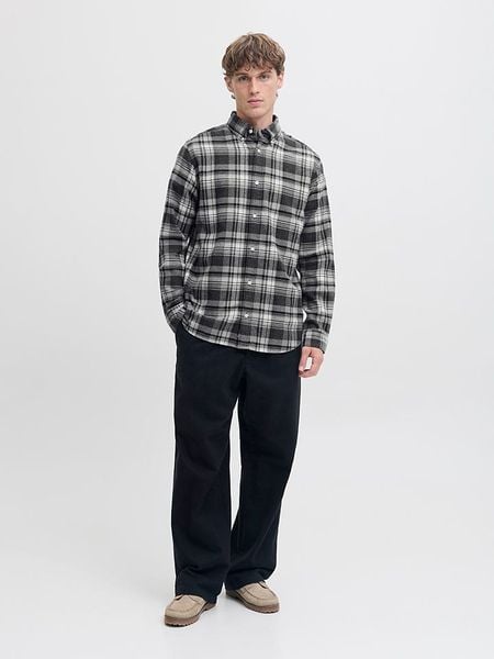 Jack & Jones Koszula - Regular fit - w kolorze szarym rozmiar: XXL. Szare koszule Jack & Jones, xxl, bez wzorów, z bawełny, bez kołnierzyka, bez ramiączek. Za 91.56 zł.