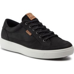 Sneakersy ECCO - Soft 7 Men's 43095402001 Black. Czarne buty sportowe casual ecco, bez wzorów, z materiału, bez zapięcia. W wyprzedaży za 389.00 zł.