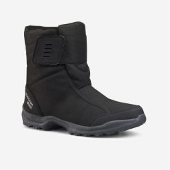 Śniegowce turystyczne męskie Quechua NH100 rzep. Czarne buty trekkingowe QUECHUA, z gumy, bez zapięcia. Za 149.99 zł.