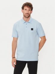 Boss Polo Parlay 143 50515596 Błękitny Regular Fit. Niebieskie koszulki polo Boss, m, bez wzorów, z bawełny, bez kołnierzyka, bez ramiączek. Za 419.99 zł.