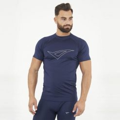 Koszulka termiczna treningowa IRONBOY TEE. Niebieskie bielizna termoaktywna Legea, m, bez wzorów, bez ramiączek. W wyprzedaży za 85.50 zł.