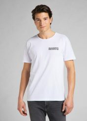 LEE SS TONAL LOGO MĘSKI T-SHIRT KOSZULKA TEE WHITE L60LFE12 112140315. Białe t-shirty Lee, l, bez wzorów, bez kołnierzyka, bez ramiączek. Za 69.99 zł.