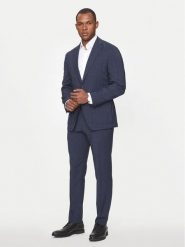 Boss Garnitur P-Huge-2Pcs-241 50509480 Granatowy Slim Fit. Niebieskie garnitury Boss, m, bez wzorów, z wełny. Za 3,899.00 zł.
