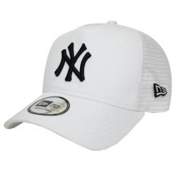 Czapka Trucker New Era MLB New York Yankees. Białe czapki z daszkiem New Era, bez wzorów, z bawełny. Za 119.99 zł.