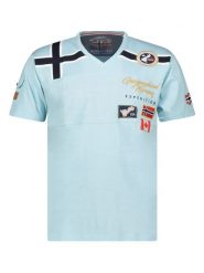 Geographical Norway Koszulka "Jaradock" w kolorze błękitnym rozmiar: L. Niebieskie bezrękawniki Geographical Norway, l, bez wzorów, z bawełny, bez kołnierzyka, bez ramiączek. Za 60.45 zł.