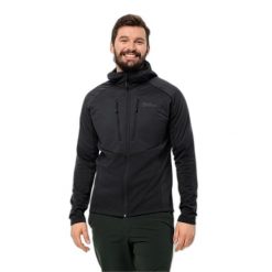 Kurtka odblaskowa Jack Wolfskin Alpgrat Pro Ins. Czarne kurtki Jack Wolfskin, bez wzorów, z puchu, bez kaptura. Za 655.50 zł.
